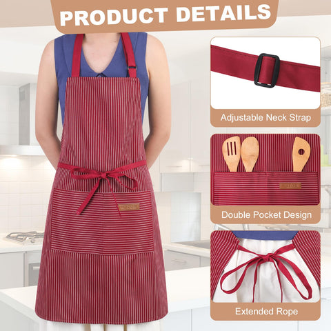 XLSXEXCL striped apron pocket closeup showing deep front pockets