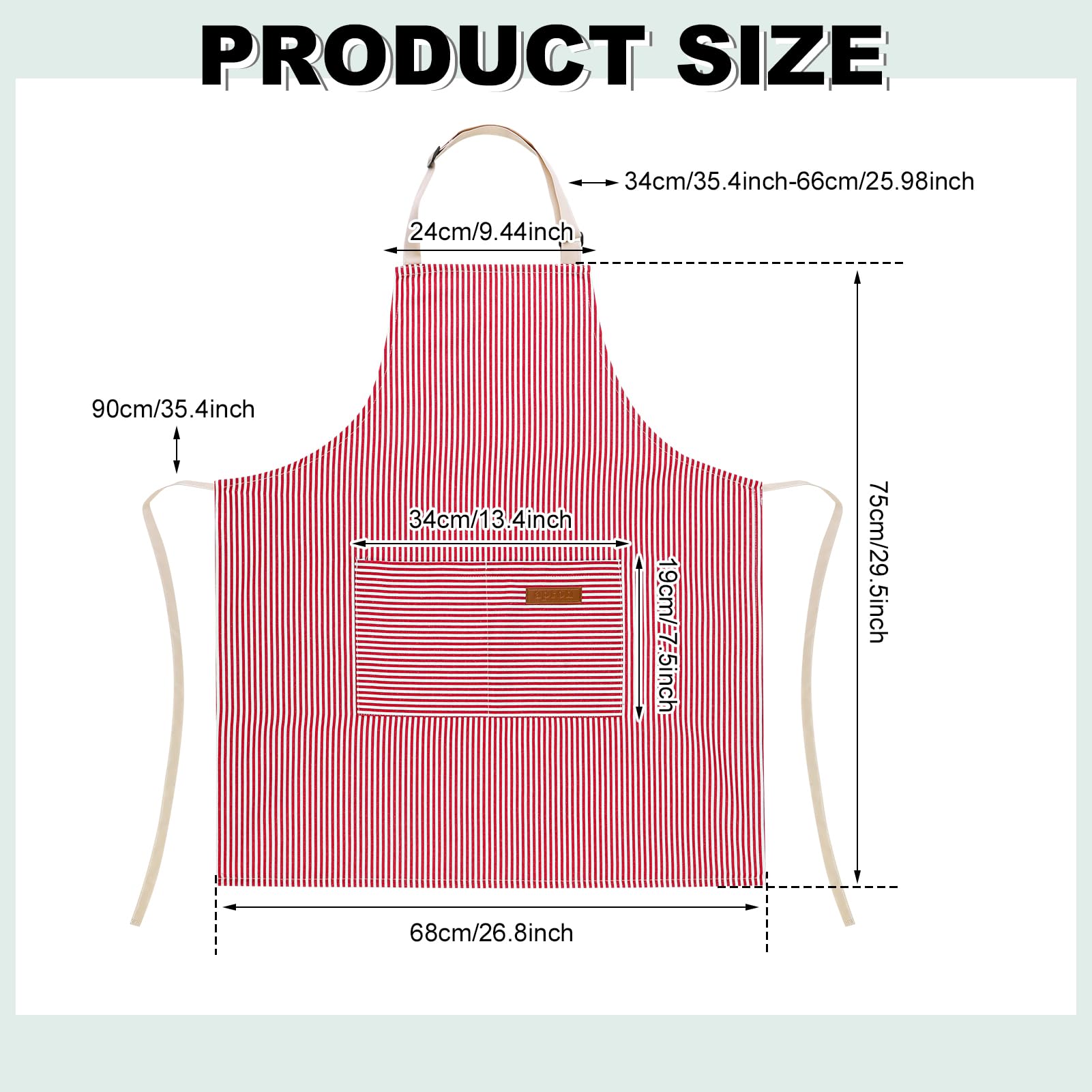 XLSXEXCL striped apron pockets closeup highlights convenient phone and tool storage.