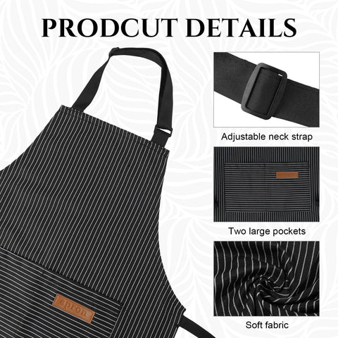 XLSXEXCL stripes kids apron back strap shows adjustable fit for growing children