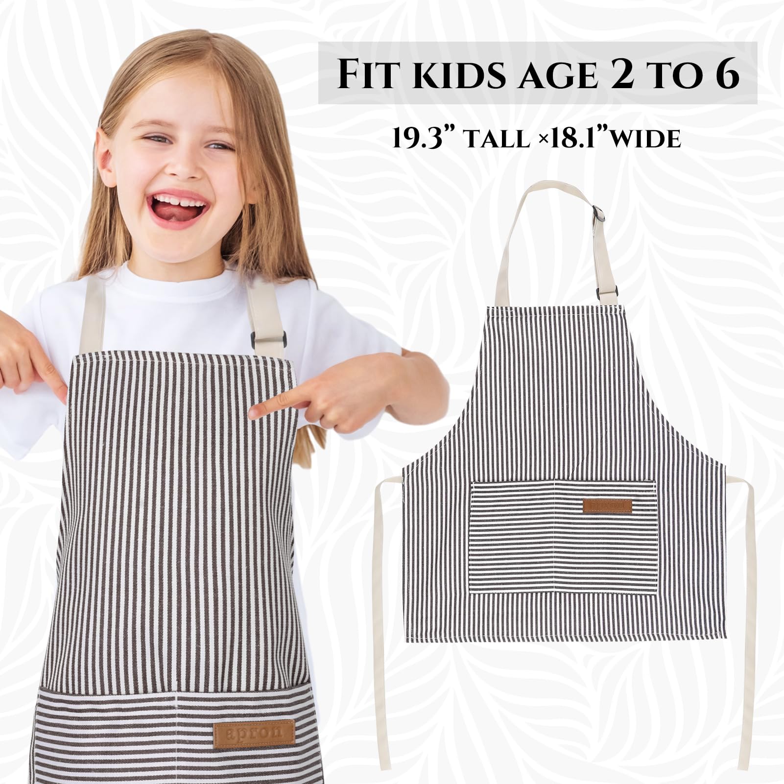 XLSXEXCL stripes kids apron two pockets store brushes and utensils