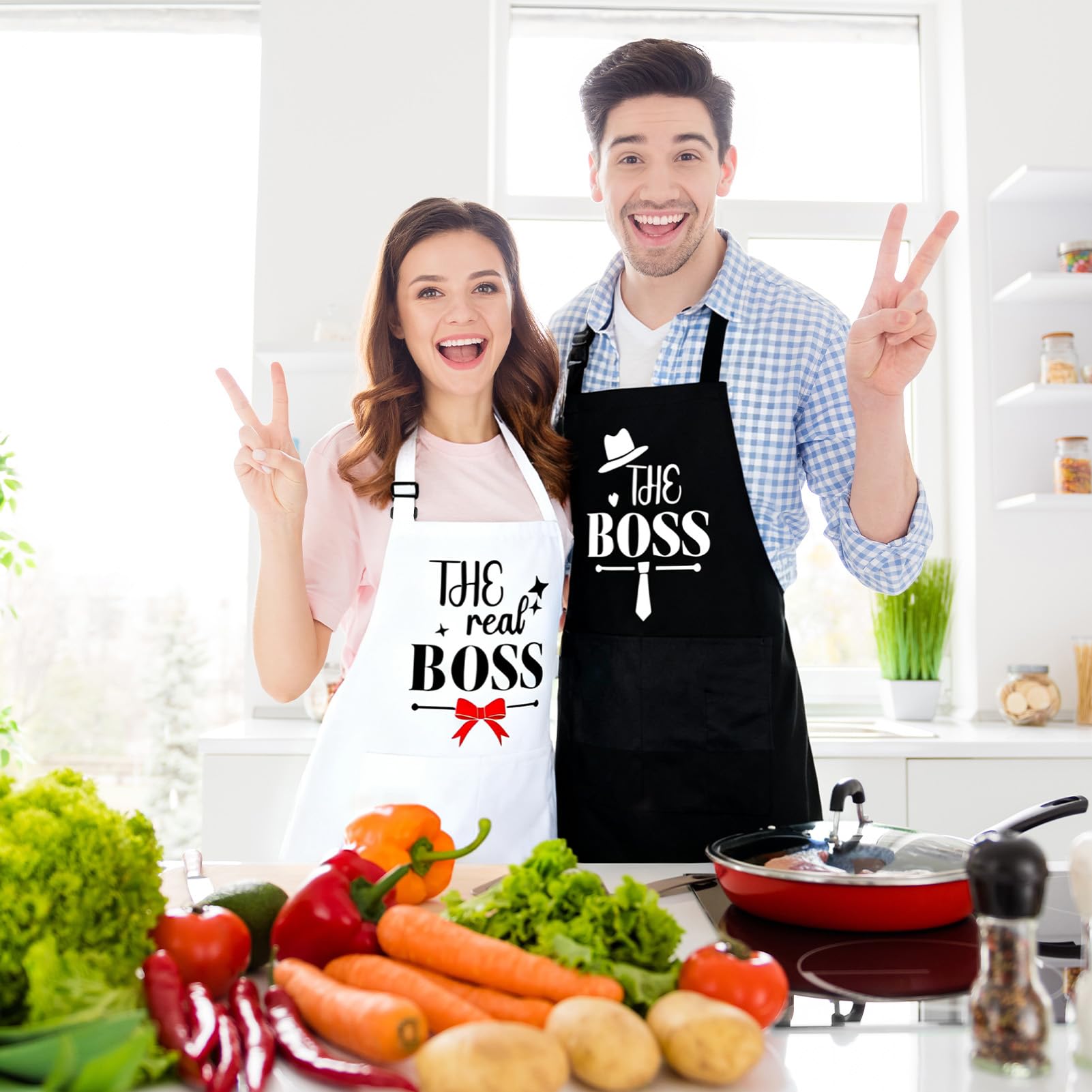 XLSXEXCL Waterproof polyester fabric resists spills, keeping outfits cleaner while cooking.