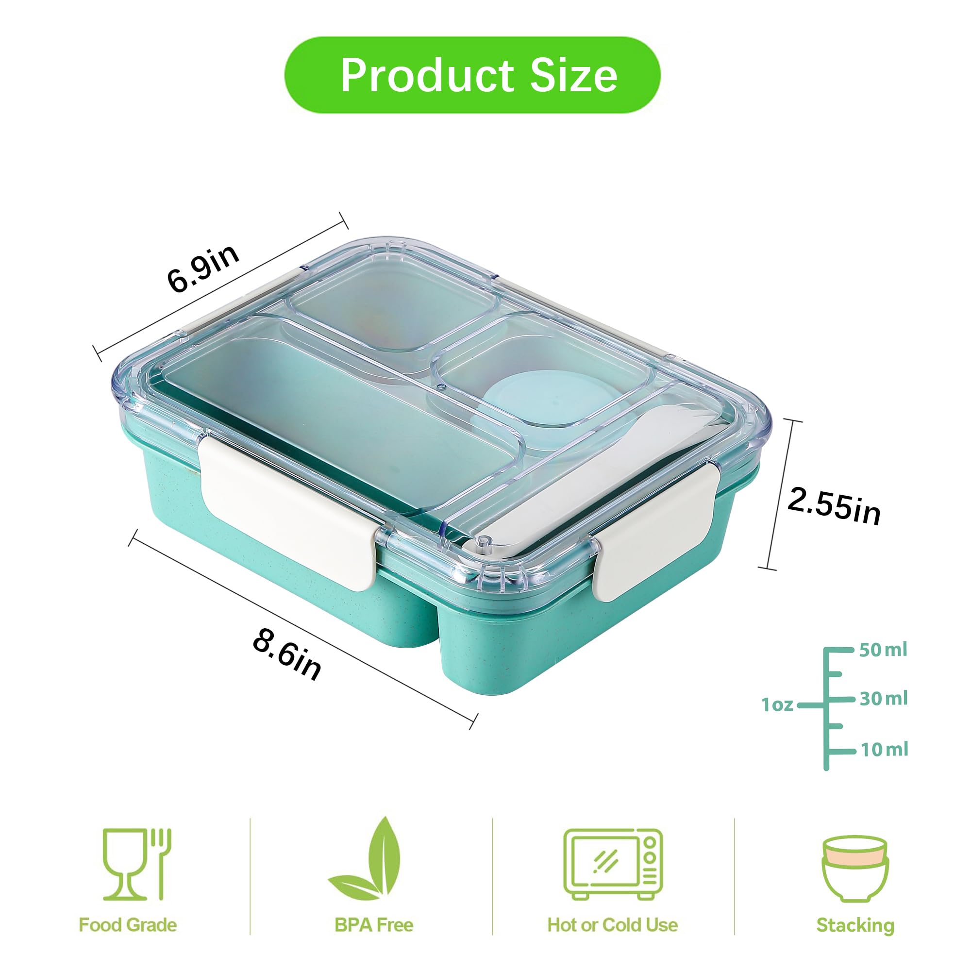 XMMEYU bento box blue seal emphasizes leak-proof design for spill-free transport.