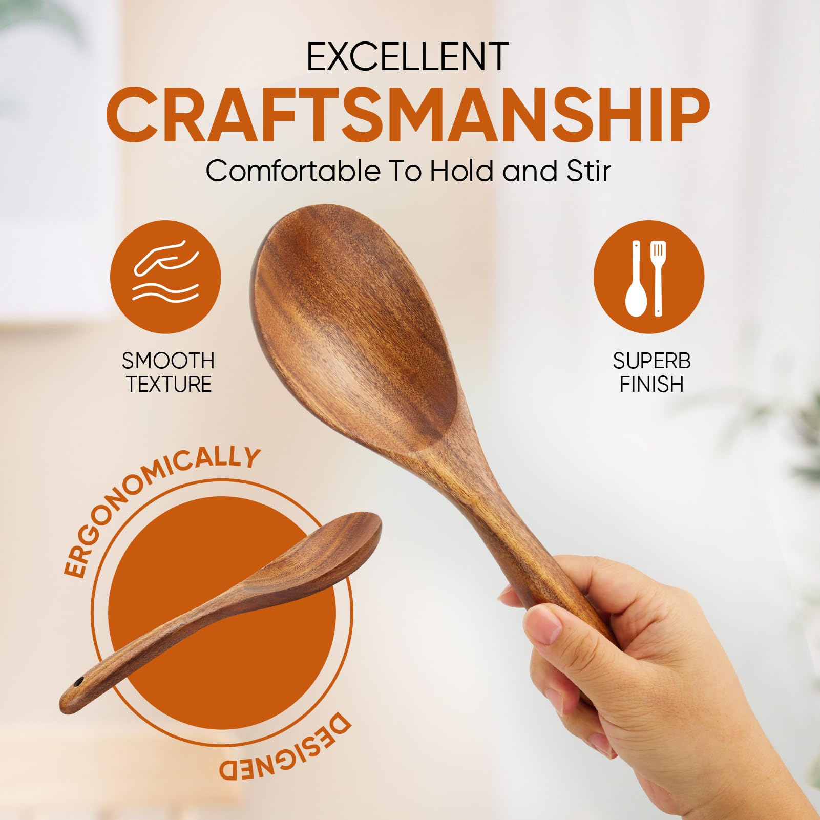 XMYYX EZuncle non-stick friendly wooden turner in action