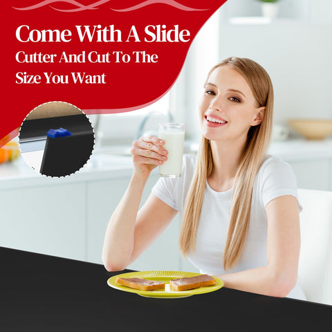 Xnluothsk tablecloth roll with built-in cutter simplifies sizing and storage.