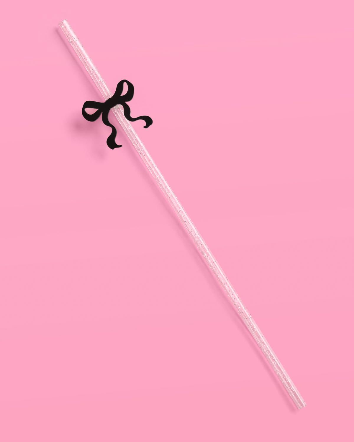 xo Fetti birthday party straws wrapped and ready as a cute favor.