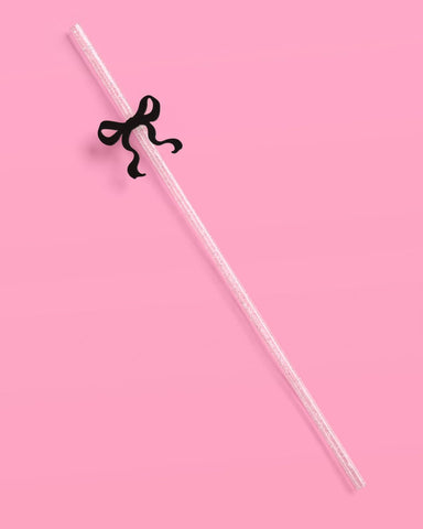 xo Fetti birthday party straws wrapped and ready as a cute favor.