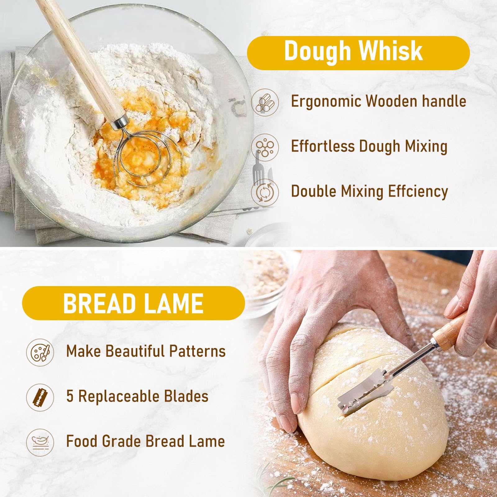 XOHUYD bread lame with five blades for precise scoring before bake