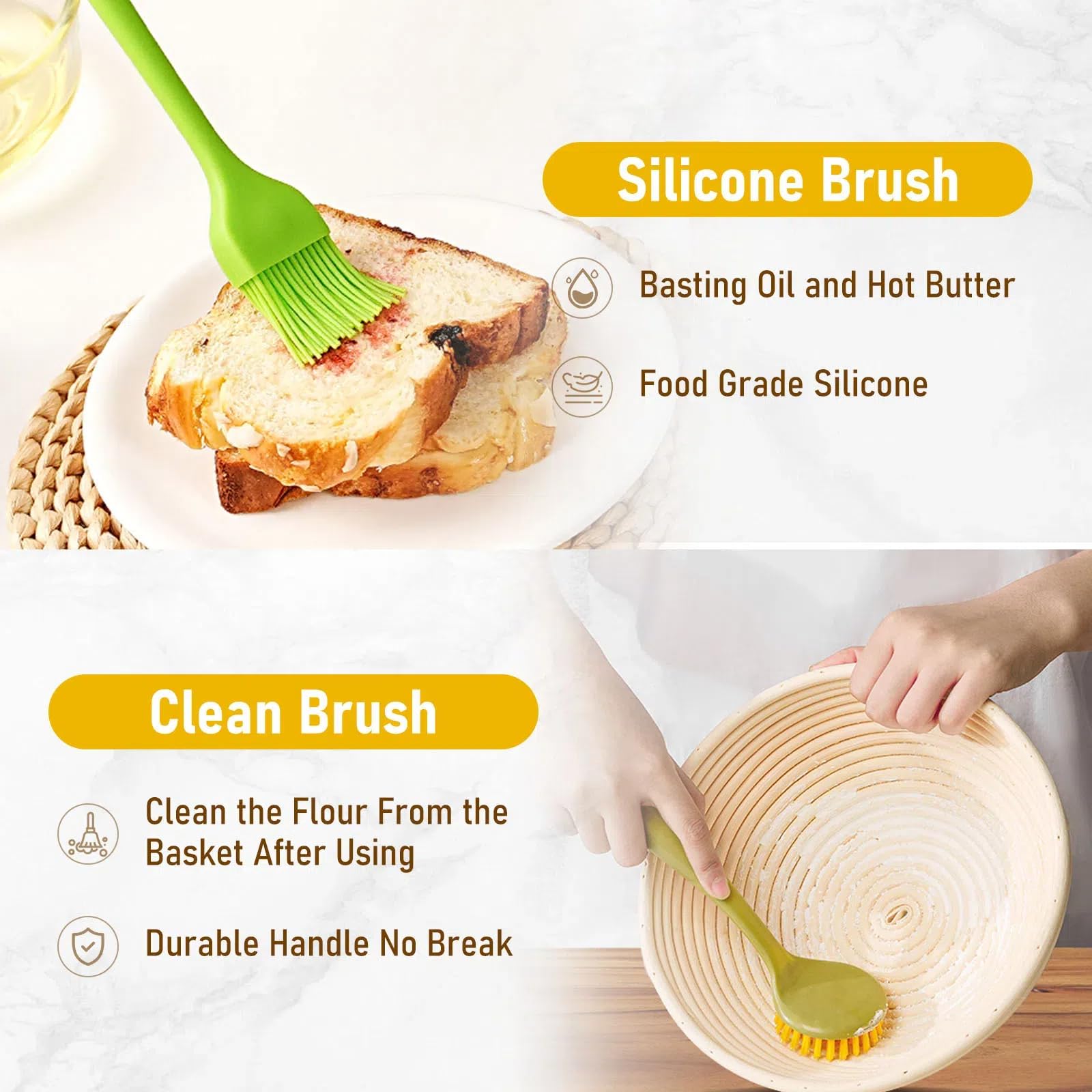 XOHUYD linen liner keeps dough clean and facilitates release