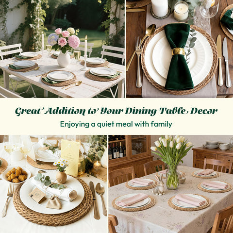 XOHUYD placemats on dining table with decor uses and wall-display option