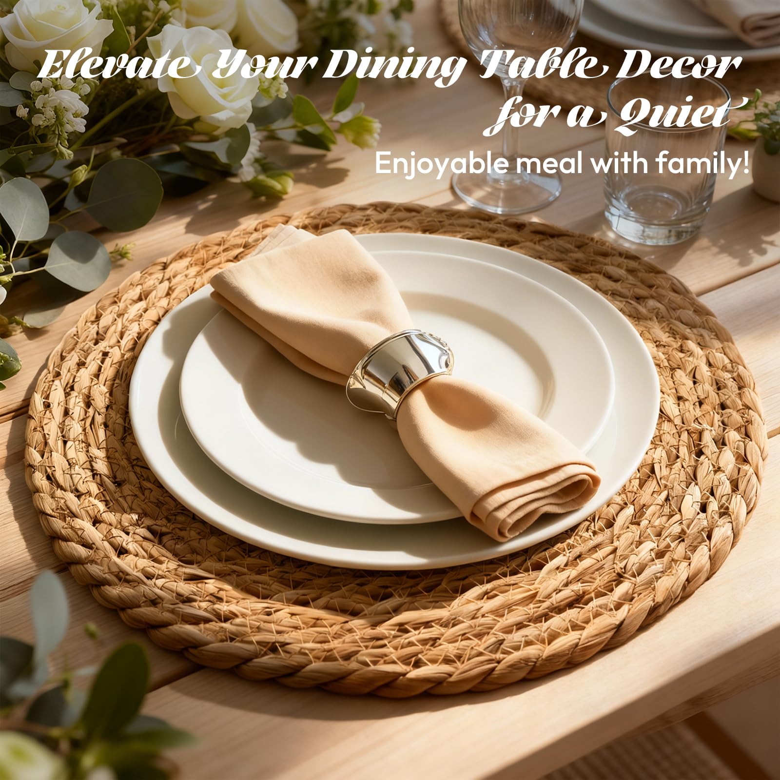 XOHUYD placemats table-setting dining example highlighting natural texture and heat-resistant surface