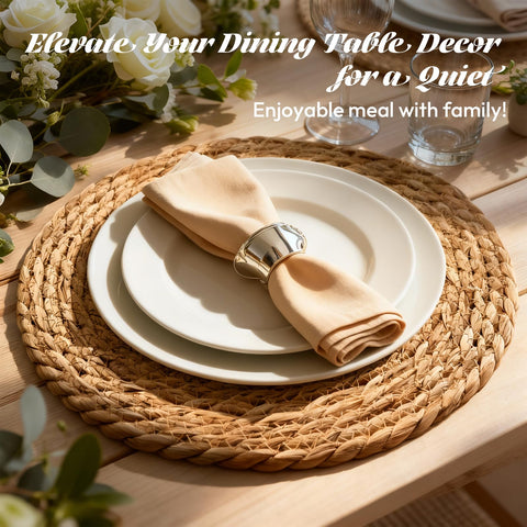 XOHUYD placemats table-setting dining example highlighting natural texture and heat-resistant surface