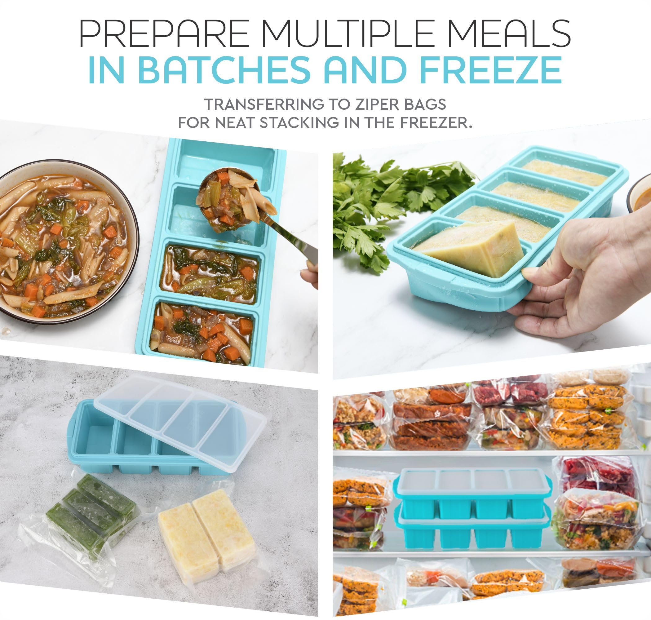 Xomoo 8-cup portion tray ready for batch meal prep and storage