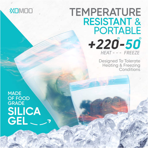 Xomoo silicone bag open-top design eases filling and cleaning.