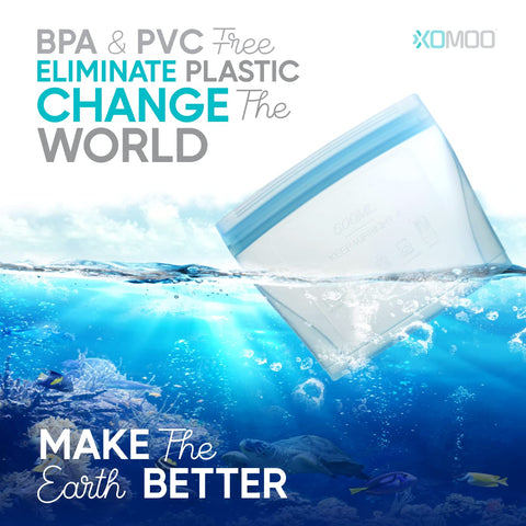 Xomoo silicone bag temperature range enables fridge-to-microwave use.
