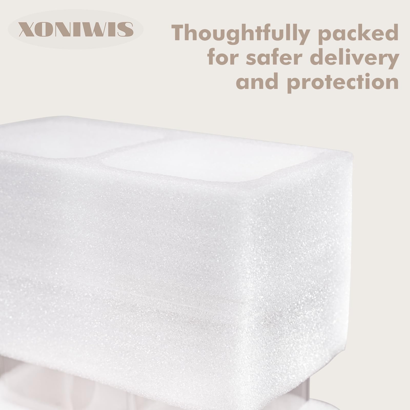 Xoniwis clear glass pantry shows level and freshness at a glance.