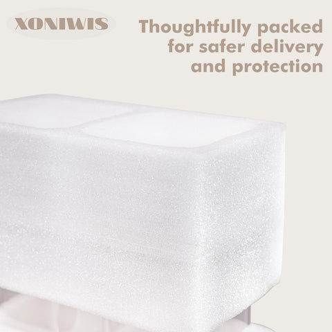 Xoniwis clear glass pantry shows level and freshness at a glance.