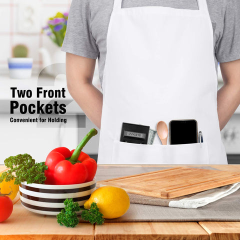 Xornis bib apron with front pockets shown for convenient utensil storage