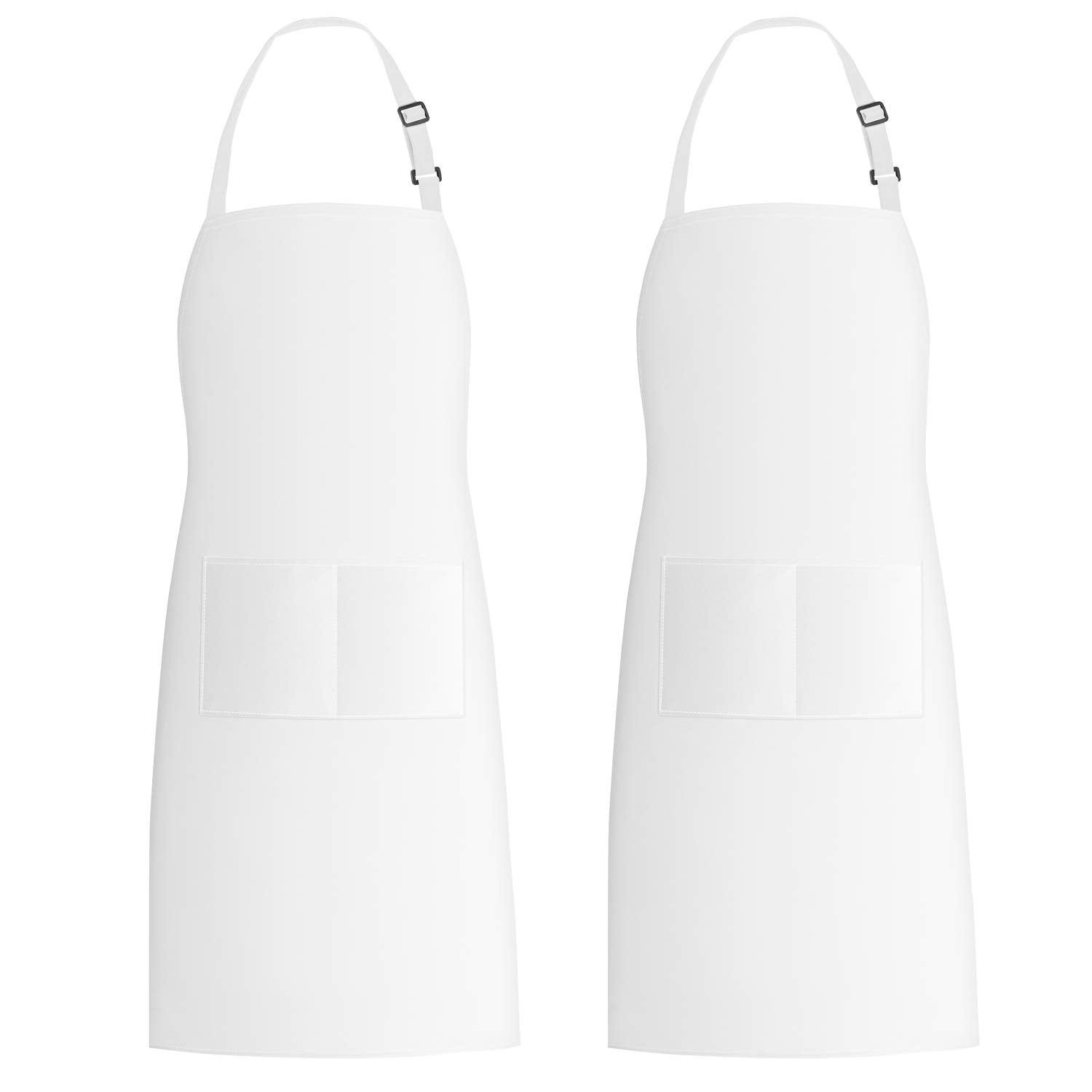 Xornis two-pack white cotton bib apron—front view, ideal for kitchen prep