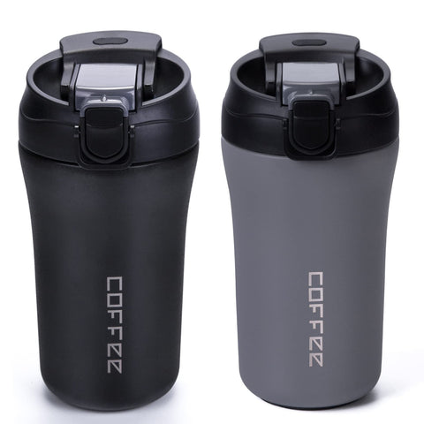 XPIY 14oz travel mug two-pack for on-the-go coffee.