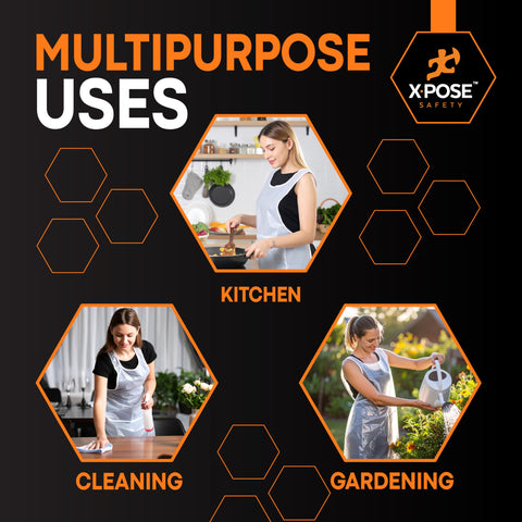 Xpose Safety 100 White Apron painter's protection during messy projects.