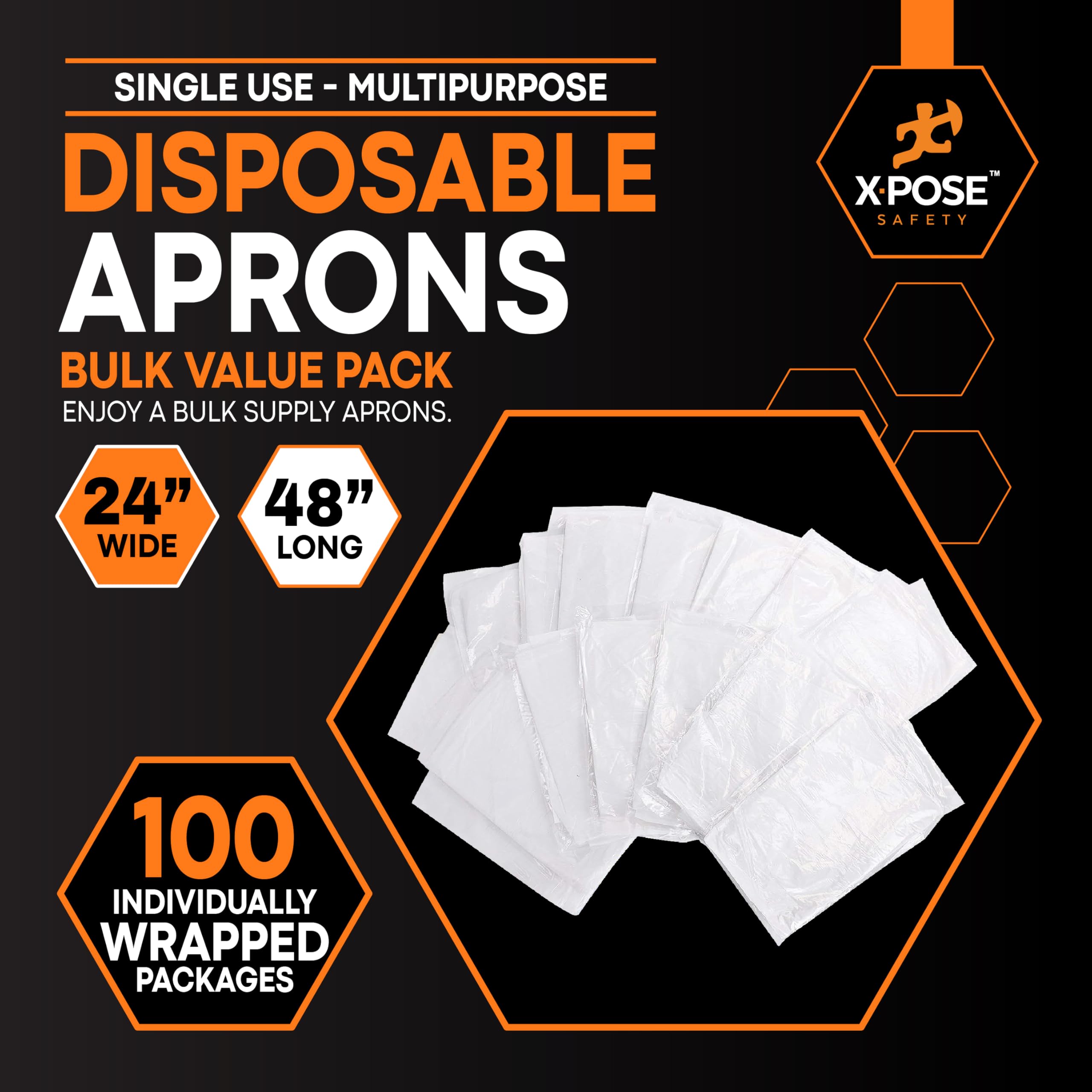 Xpose Safety 100 White Apron waterproof material protects clothing during spills.