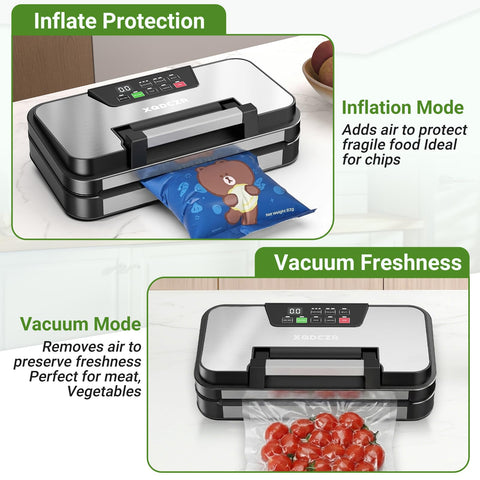 XQDCZR built-in bag storage and cutter speeds bag making and waste reduction.