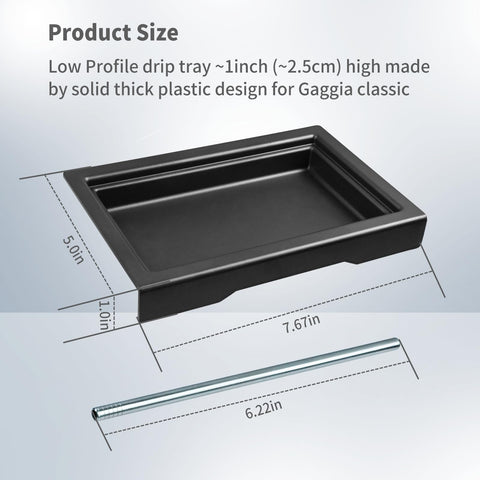 Black ABS drip tray sits low, making space for bigger cups.