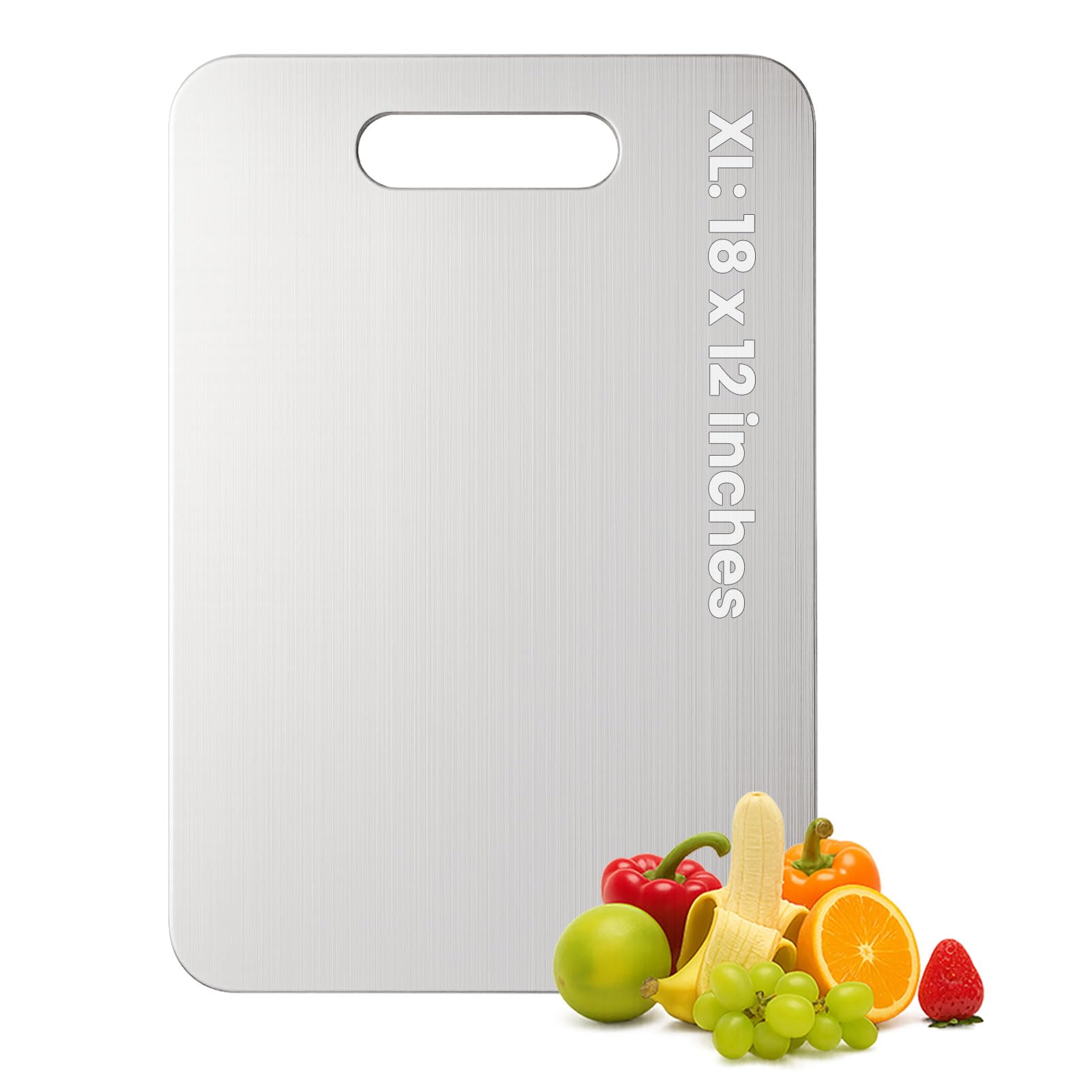 XTBSE titanium cutting board top view shows smooth nonporous surface ideal for easy cleanup.