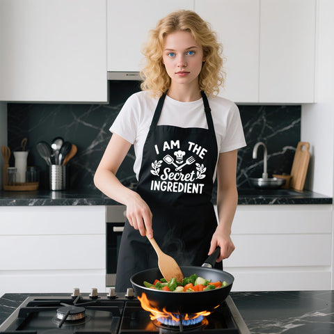 Xtilkmght kitchen apron with water-resistant material protects against spills.