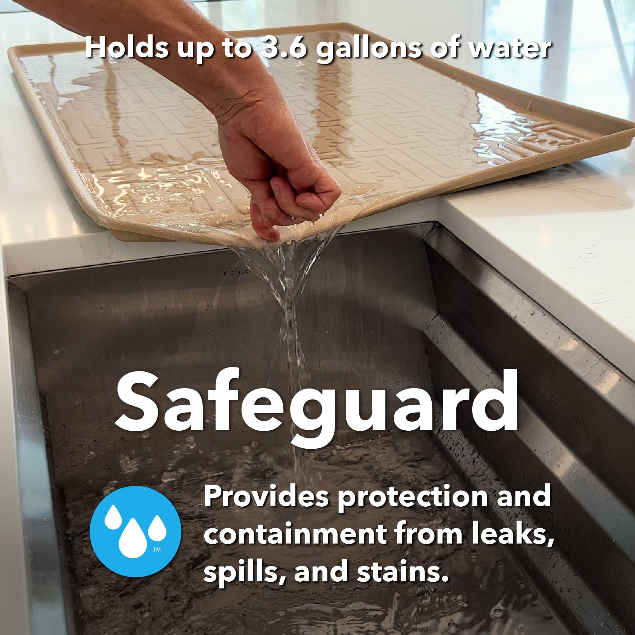 Xtreme Mats serves as driptray and shelf liner for organized cabinets.