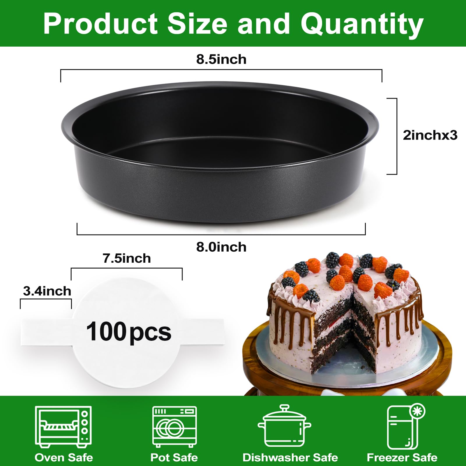 Xtujcya parchment paper pack helps easy release and clean-up after baking.