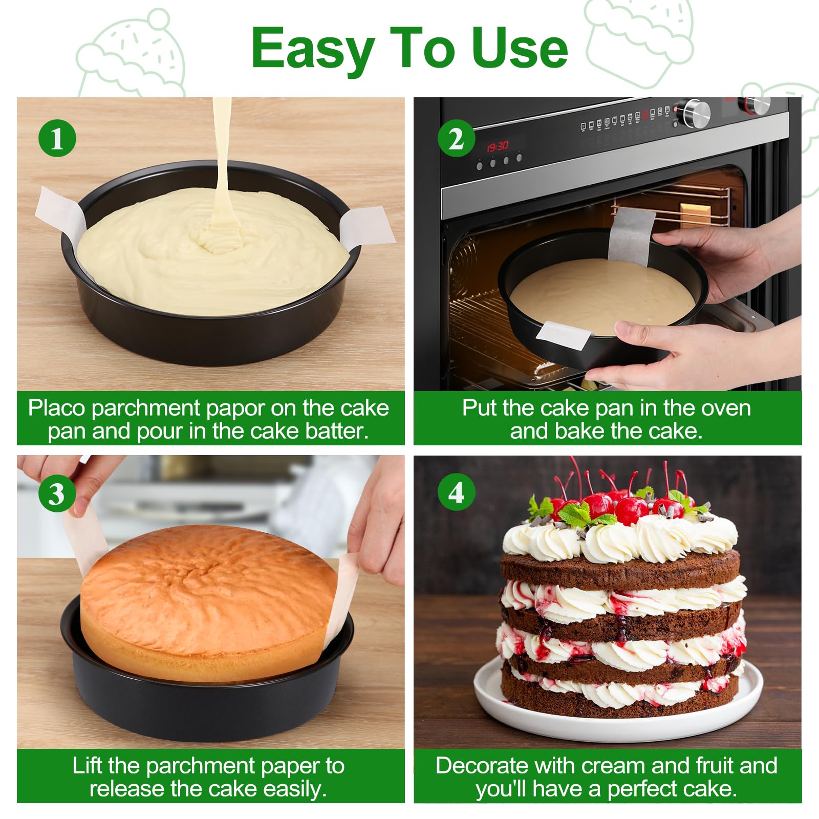 Xtujcya multifunction baking pan supports cakes, quiche, pizza, and more.