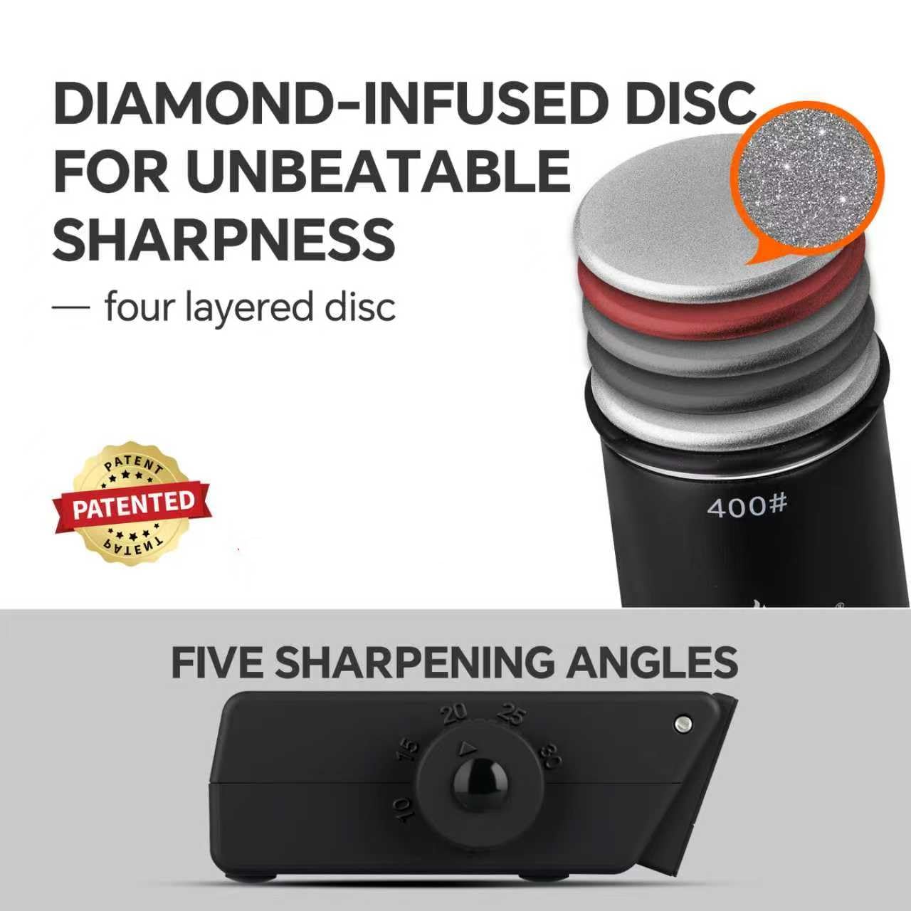 Magnetic blade clamp keeps blades secure during sharpening sessions.