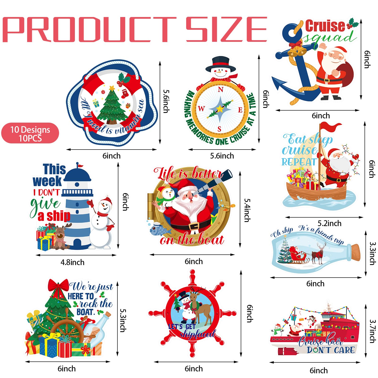 Xuhal Christmas Cruise Magnet anchor motif adds durable holiday flair to metal surfaces.
