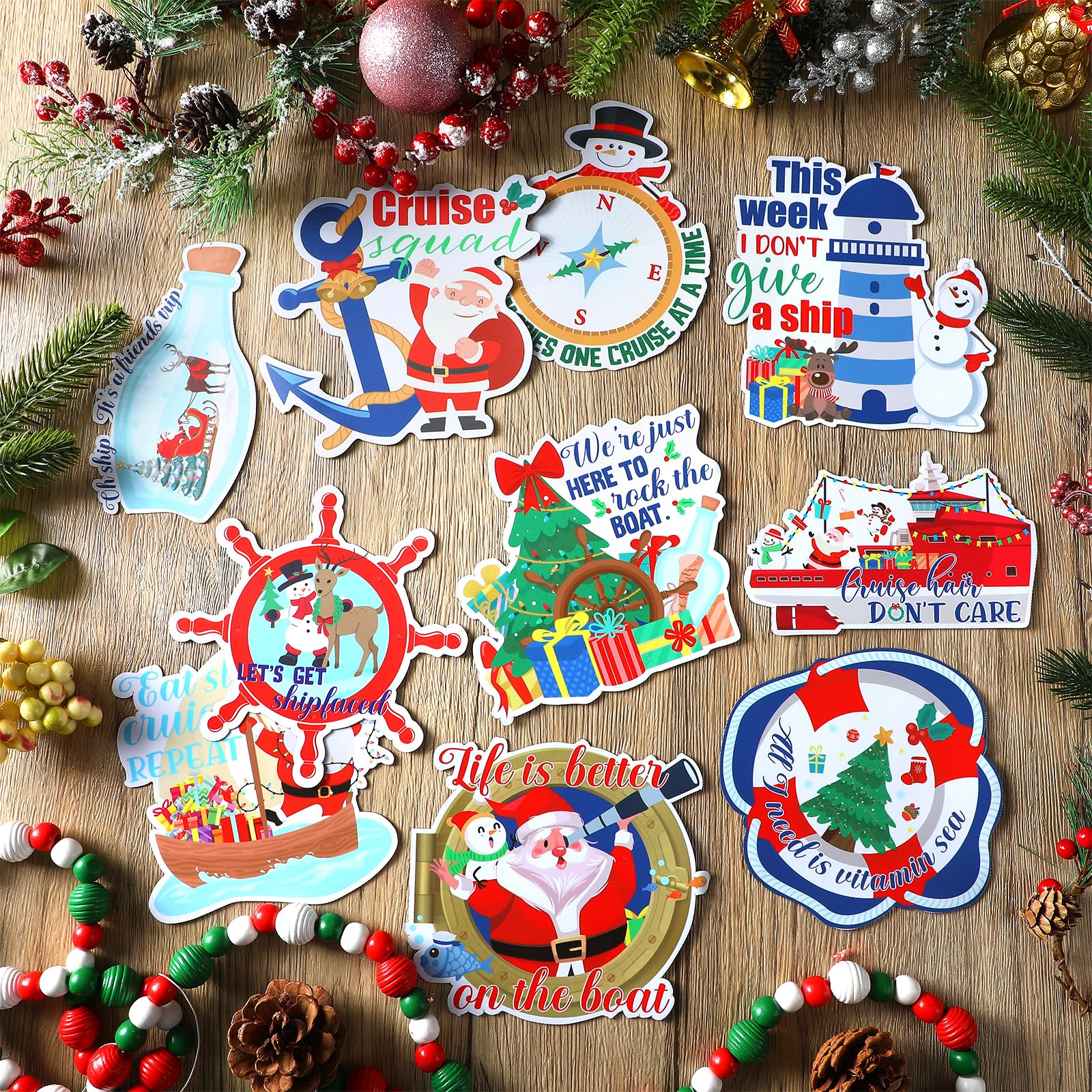 Xuhal Christmas Cruise Magnet cruise ship design brightening a fridge with holiday color.