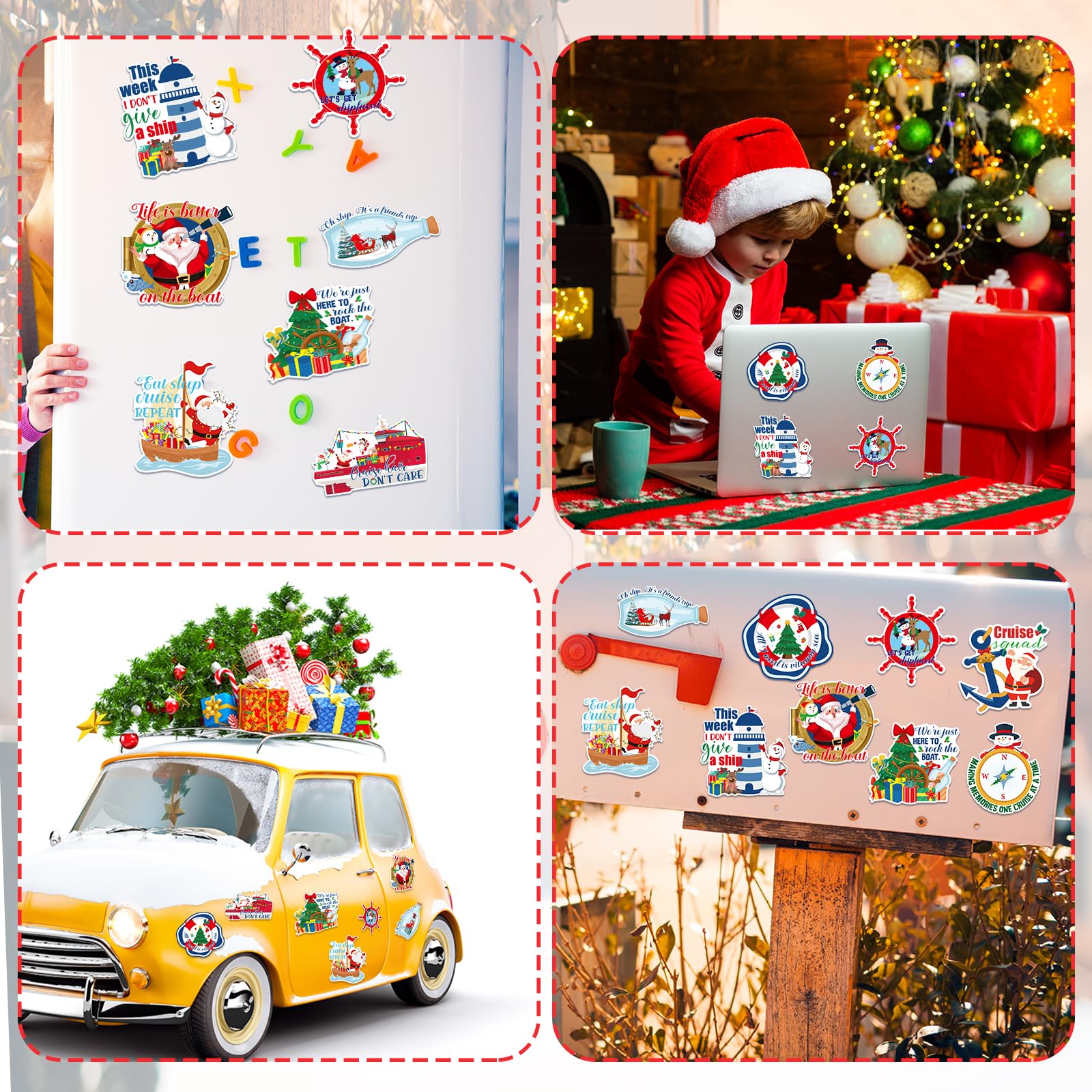 Xuhal Christmas Cruise Magnet drift bottle motif offers a playful nautical accent for doors.