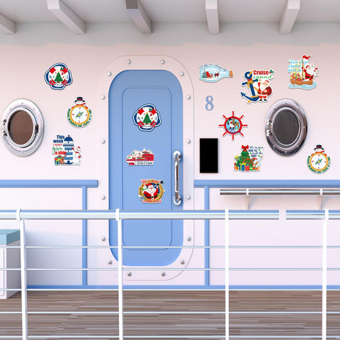 Xuhal Christmas Cruise Magnet Santa motif blends Christmas spirit with marine style.