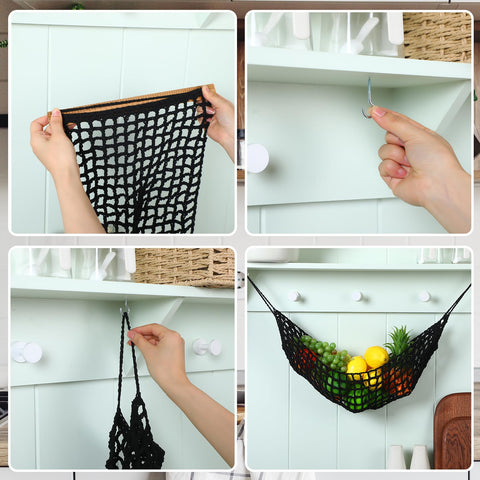 Xuhal macrame basket kit includes screws for quick secure mounting on wood.