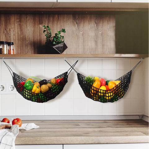 Xuhal large-capacity hammock keeps fruit within reach on counters or shelves.