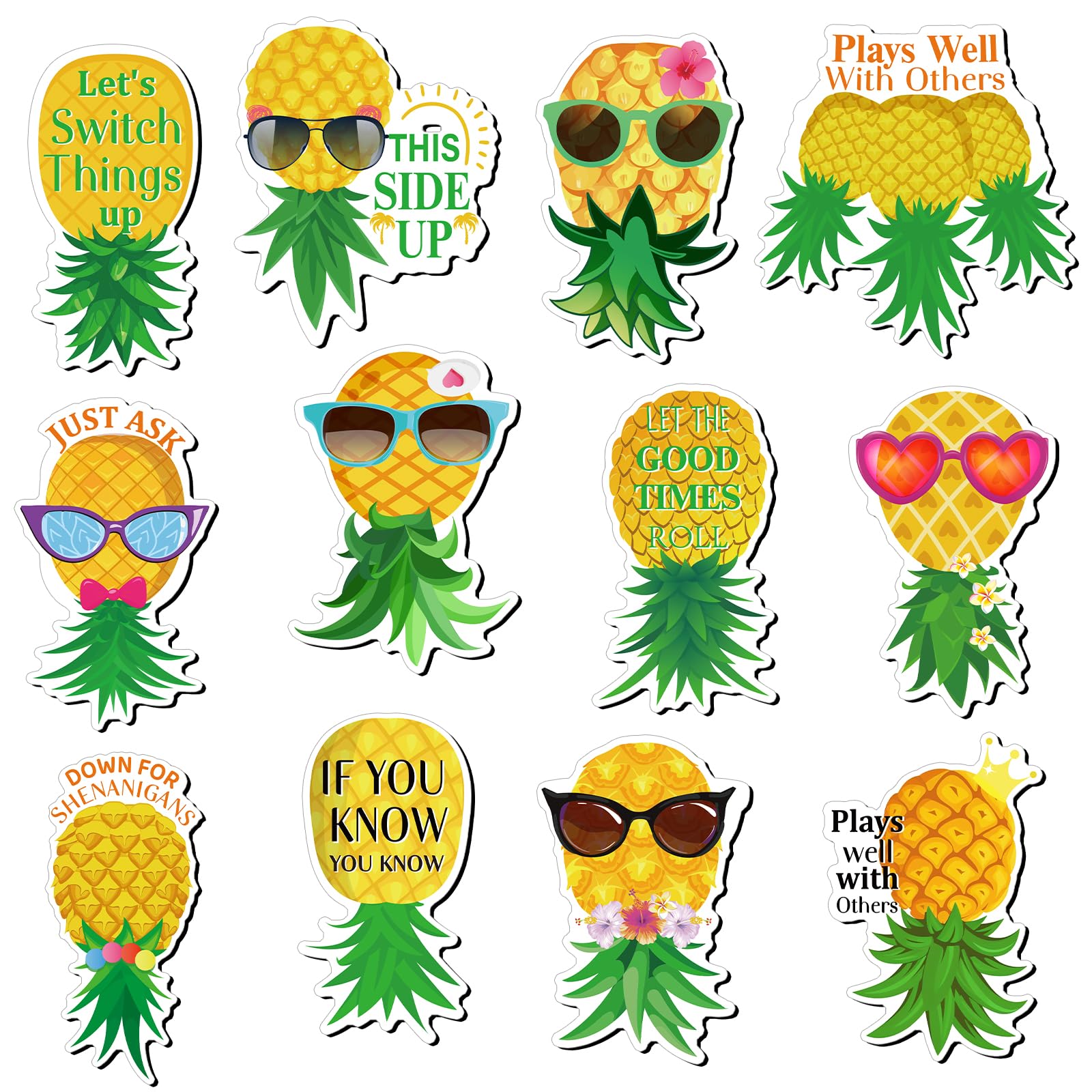 Xuhal pineapple magnets on cruise door add tropical flair and easy room identification