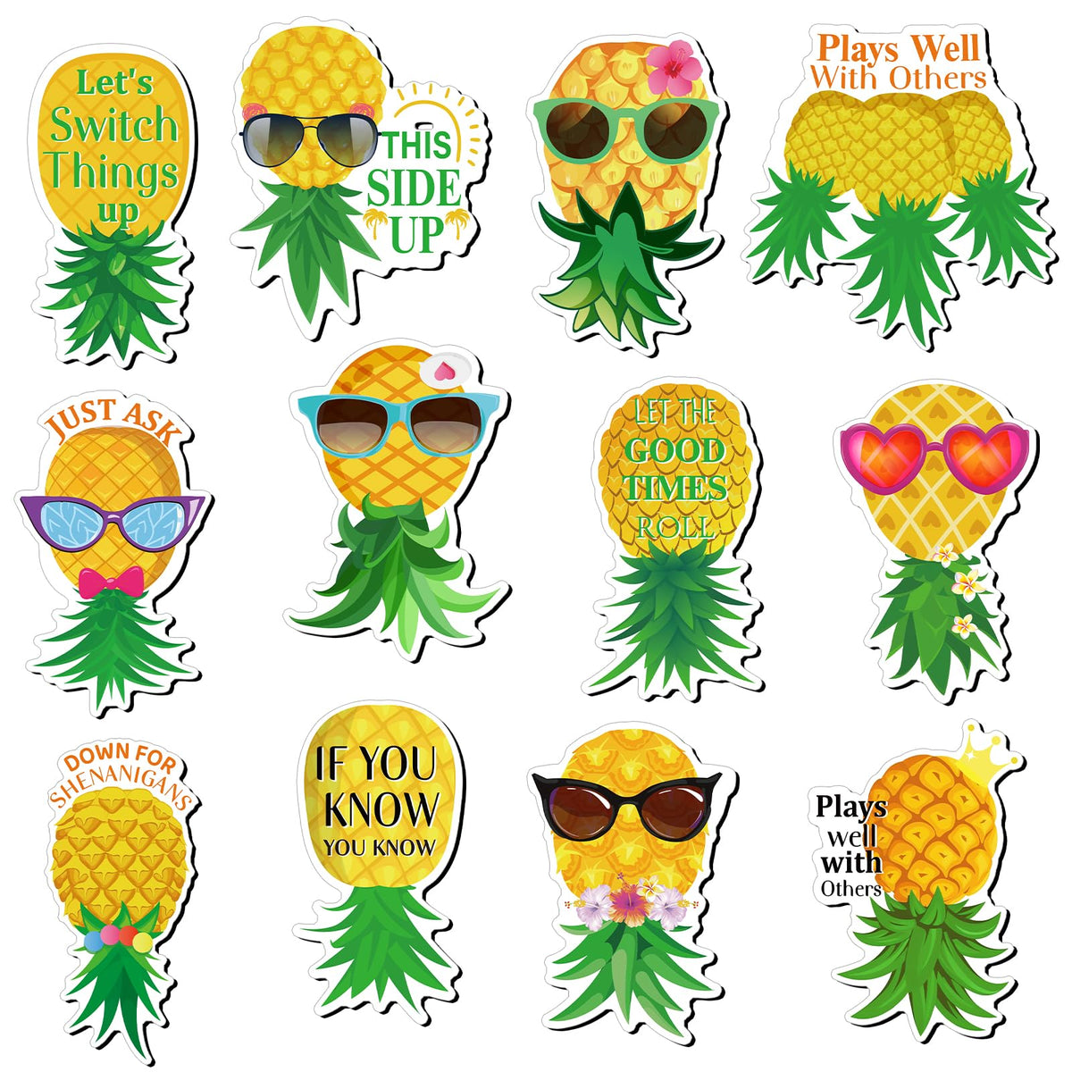 Xuhal pineapple magnets on cruise door add tropical flair and easy room identification