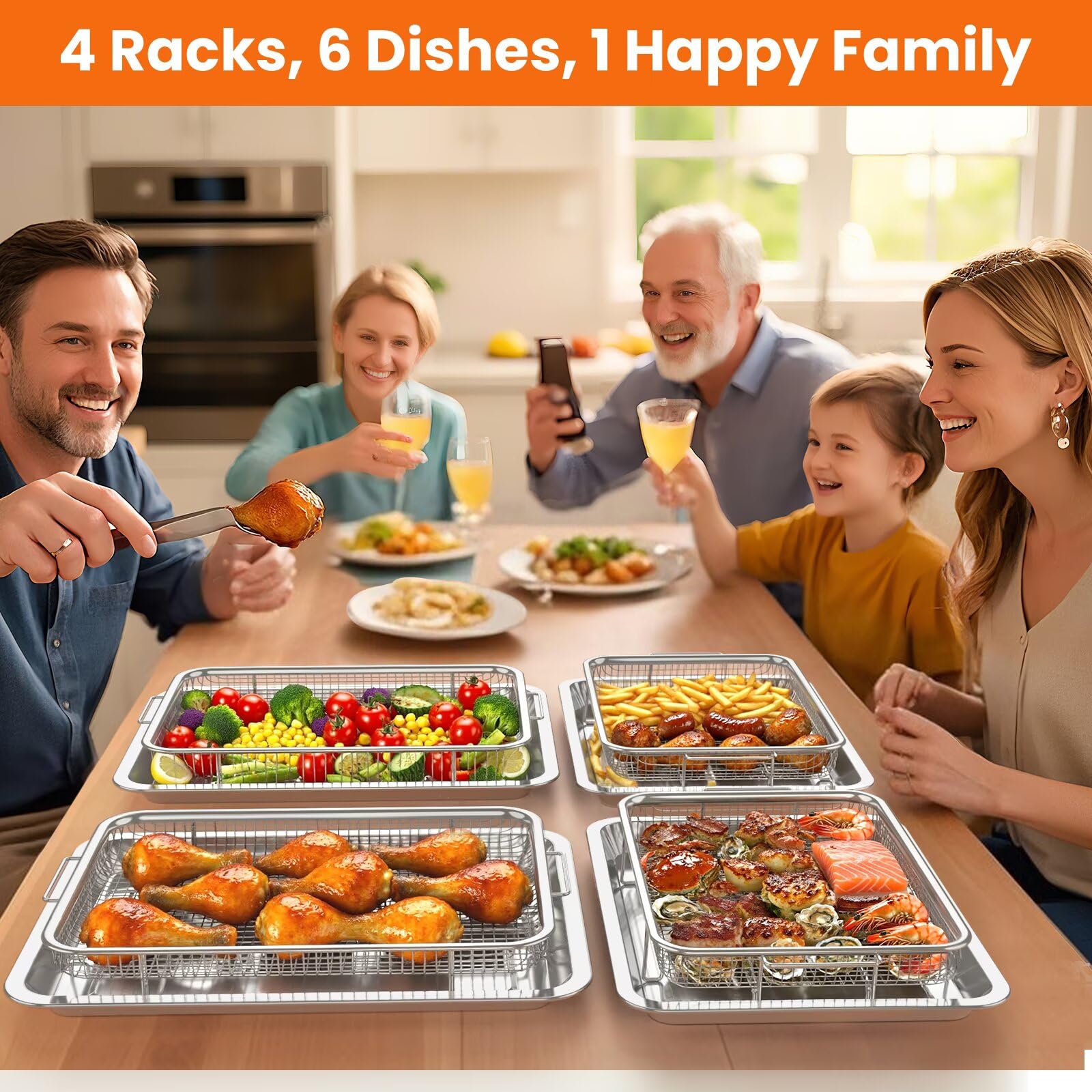 Xumilas large basket for oven, 15x11, fits family-sized portions