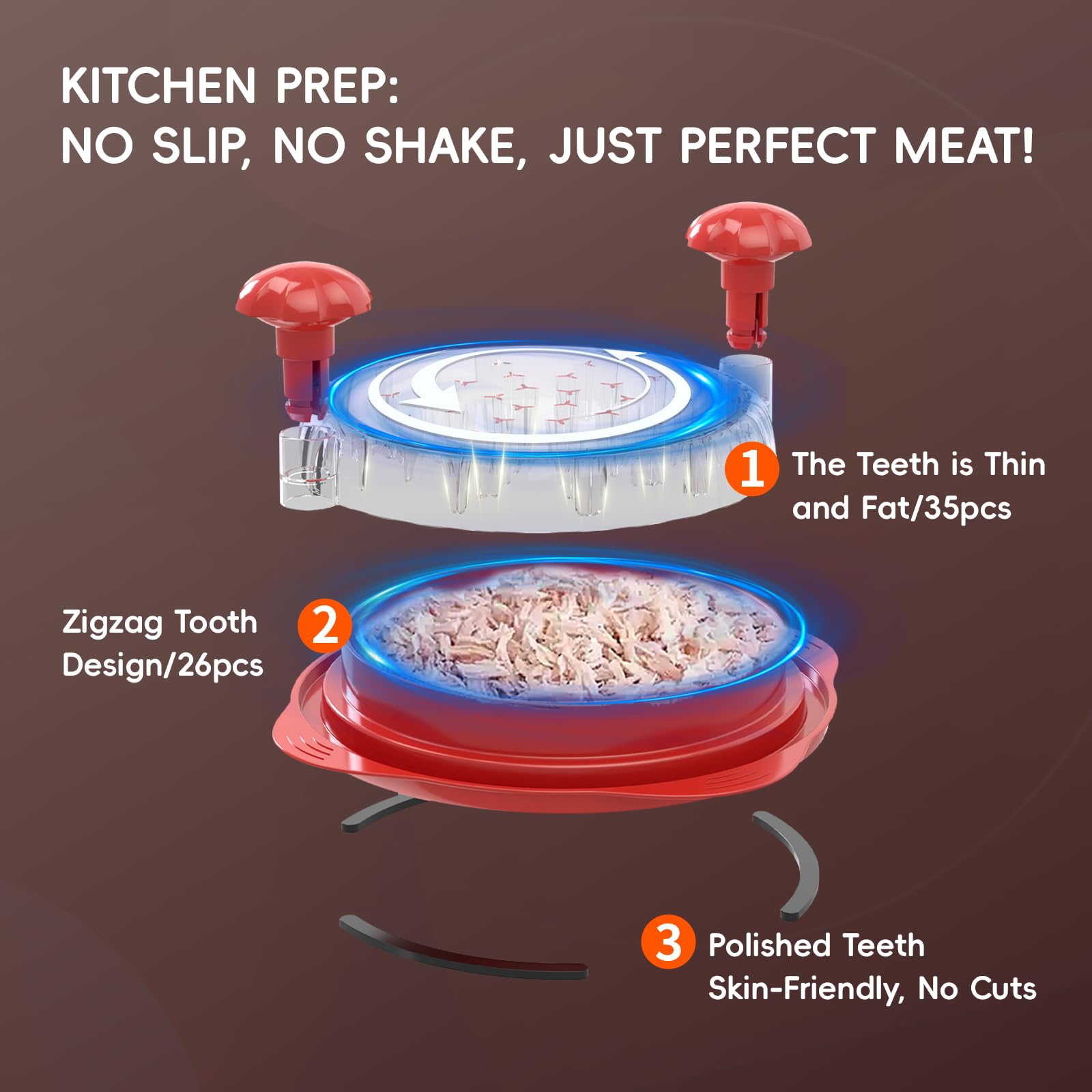 XUPAINC XL 11.5-inch chicken shredder dishwasher-safe design for easy cleaning