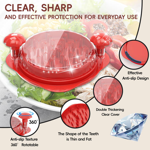 XUPAINC XL 11.5-inch chicken shredder's non-slip base keeps steadiness