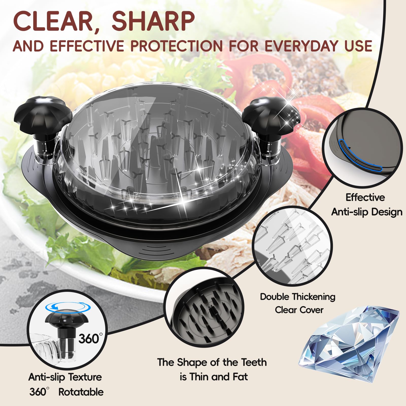 XUPAINC XL11.5 ergonomic handle provides comfortable grip during busy prep