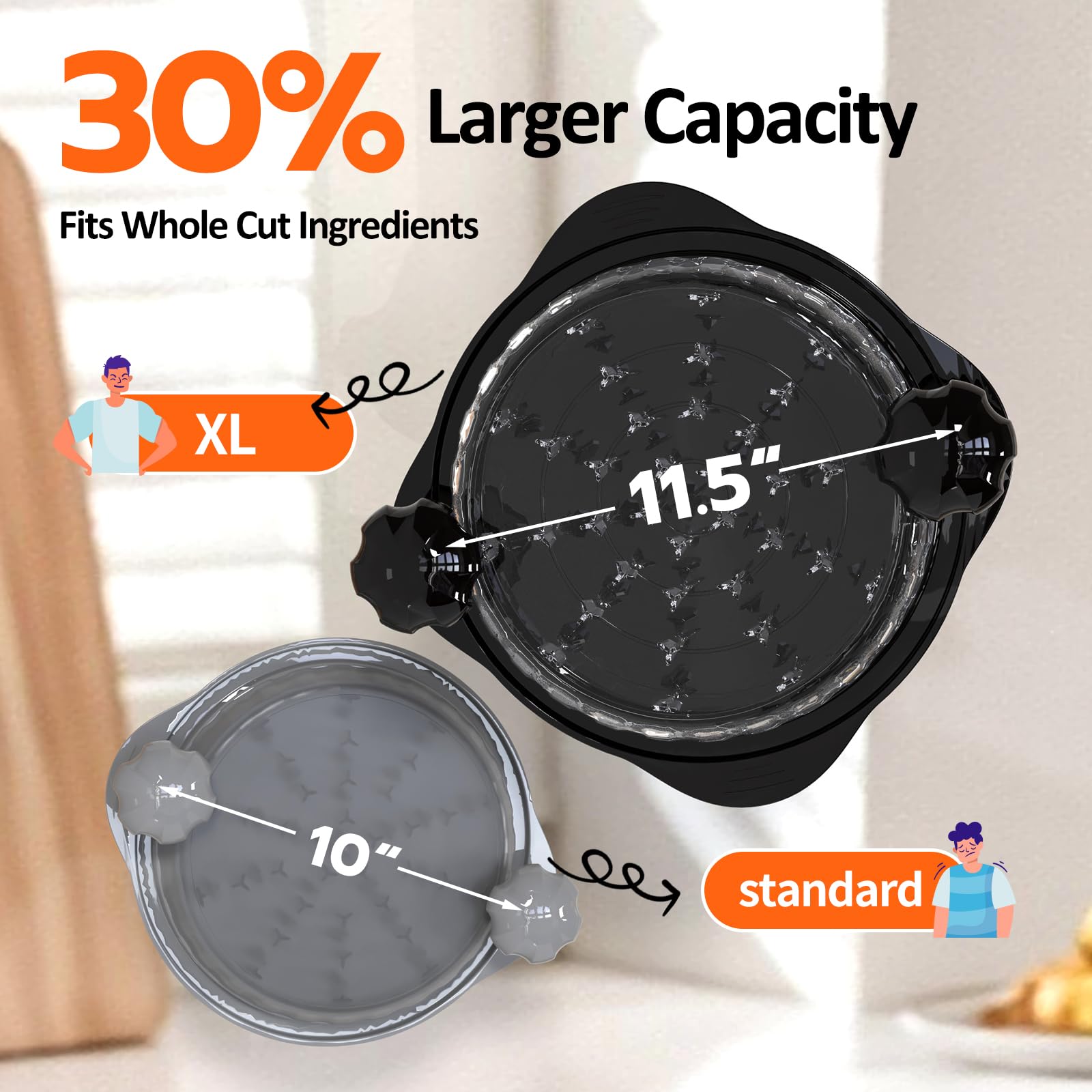 XUPAINC XL11.5 chicken shredder top view highlights compact design for easy storage