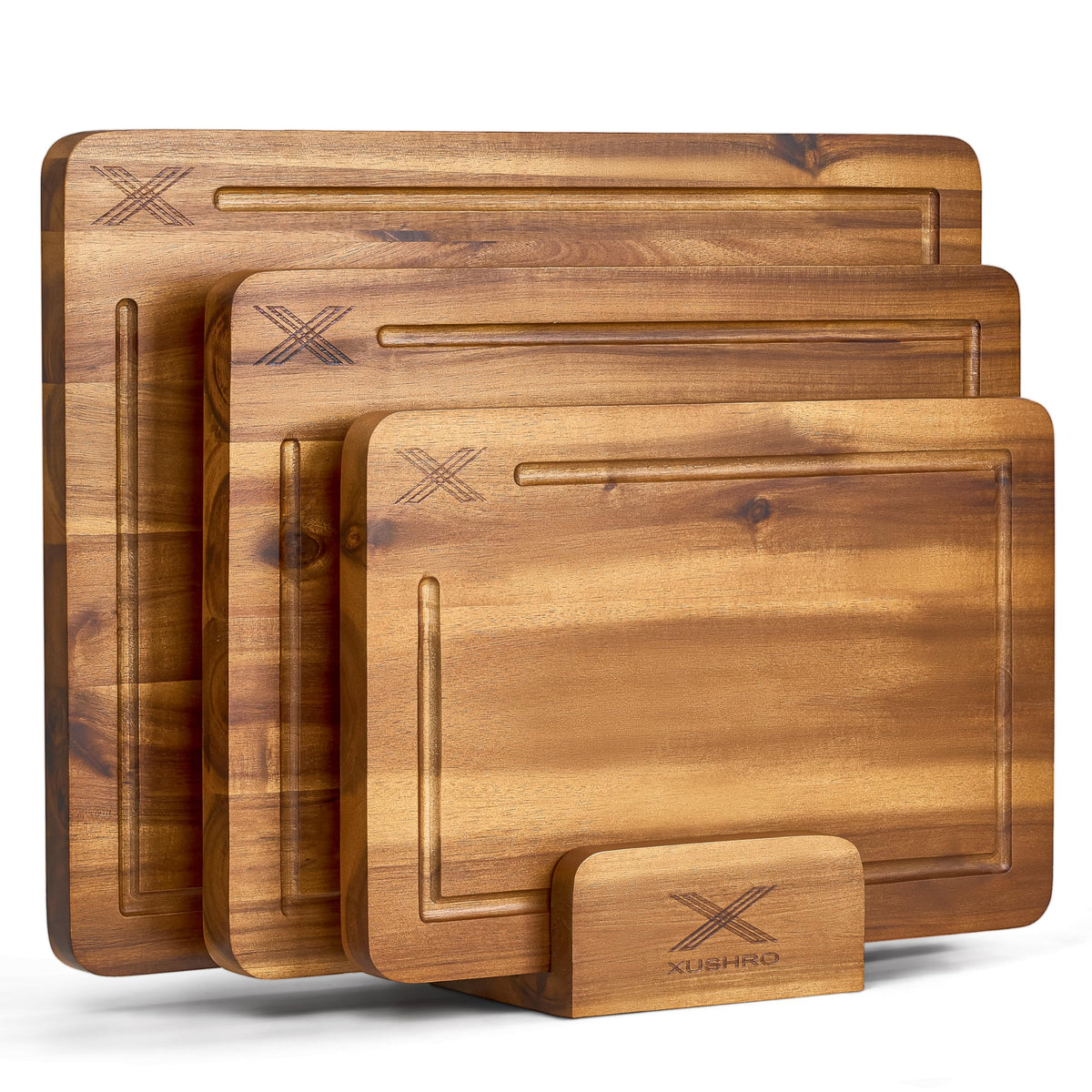 Xushro Acacia 16x12 cutting board with natural grain for versatile prep
