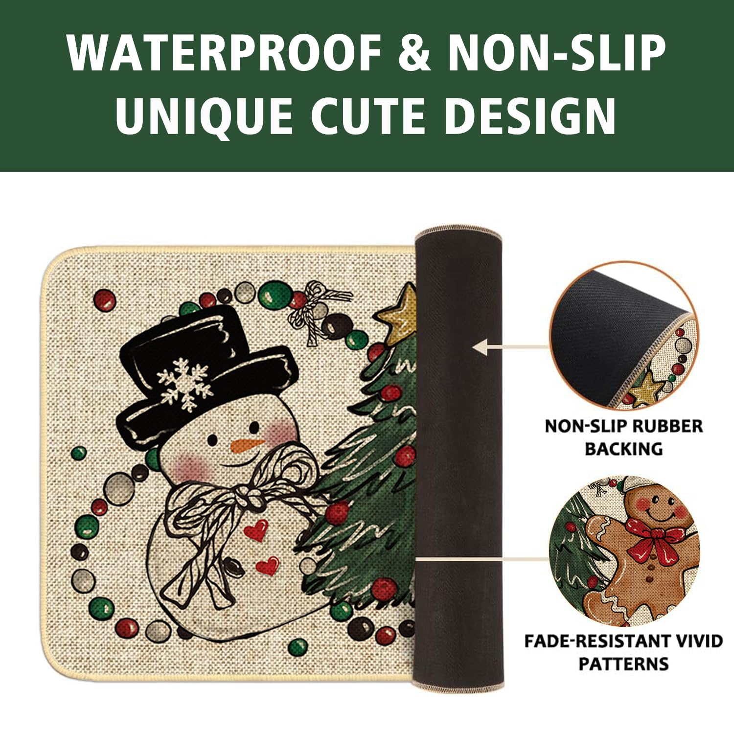 xuujdoppwul Non-slip backing keeps rug in place during busy cooking
