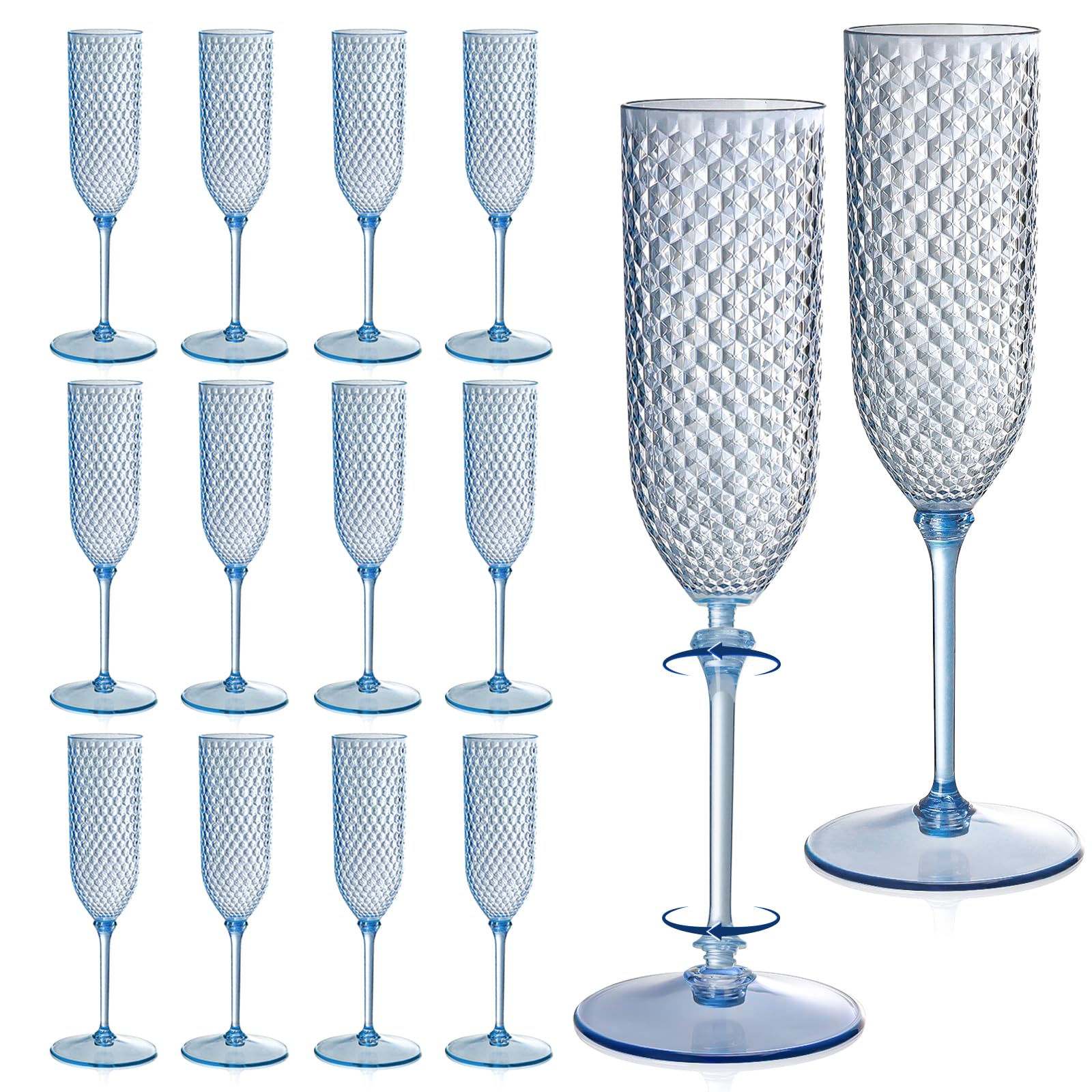 XUWAIDSGN blue detachable champagne flute for easy cleaning and versatile party use
