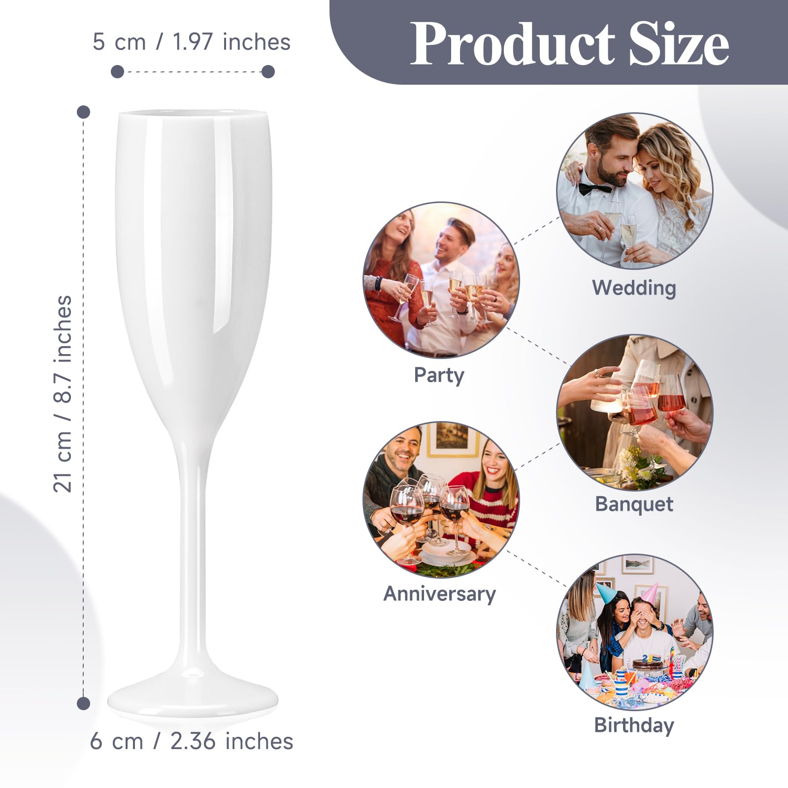XUWAIDSGN champagne flute plastic close-up emphasizes durable, glass-like clarity